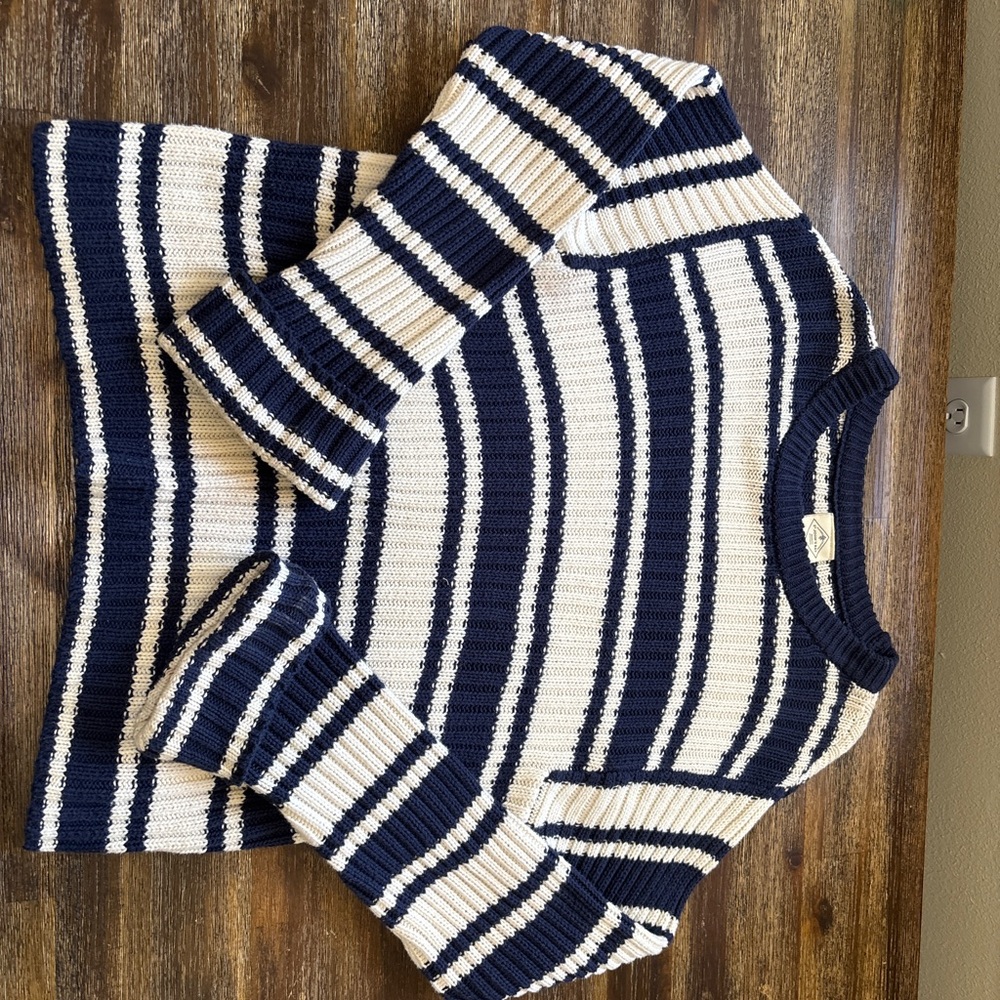 Striped Navy and White Sweater